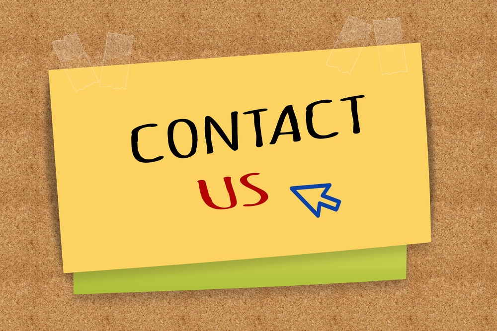 Contact us on sticky note